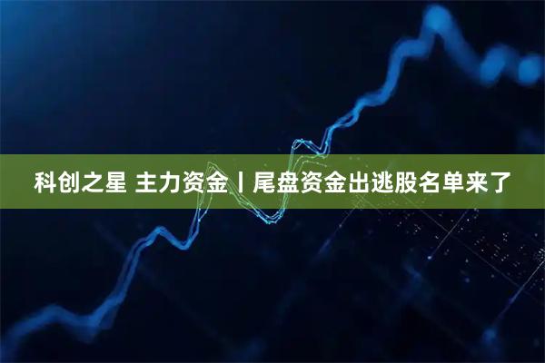 科创之星 主力资金丨尾盘资金出逃股名单来了