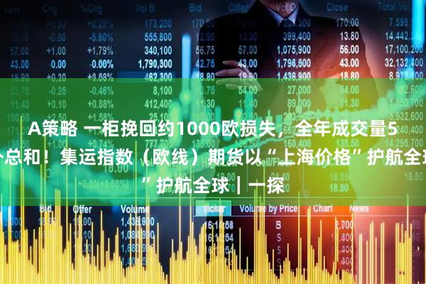 A策略 一柜挽回约1000欧损失，全年成交量5倍于境外总和！集运指数（欧线）期货以“上海价格”护航全球｜一探