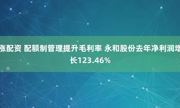 涨配资 配额制管理提升毛利率 永和股份去年净利润增长123.46%